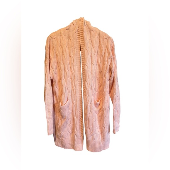 Suéter Light Pink Cable Knit Hooded Cardigan – XL - Picture 1 of 5